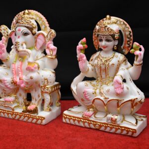 Marble Lord Ganesha and Goddess