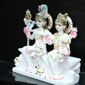 Marble Lord Bholenath Parvati Statue