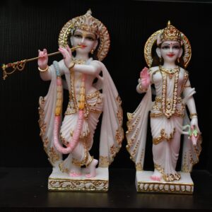 Marble loard Radha Krishna Statue