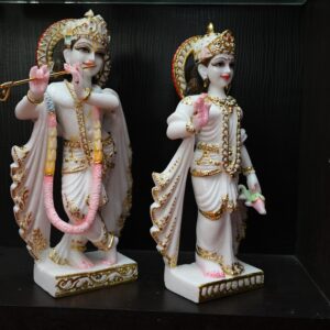 Marble loard Radha Krishna Statue
