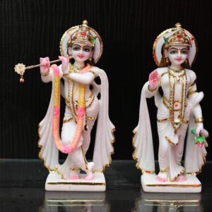 Marble Lord Radha Krishna Pair Statue