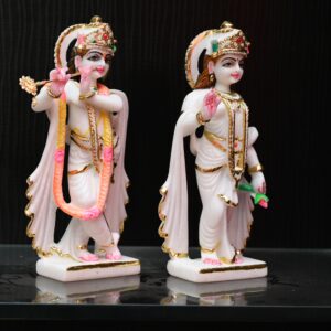 Marble Lord Radha Krishna Pair Statue