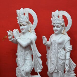 Marble Lord Radha Krishna Pair Statue