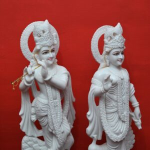 Marble Lord Radha Krishna Pair Statue