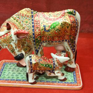 Marble Decorative Cow with Calf