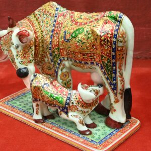 Marble Decorative Cow with Calf